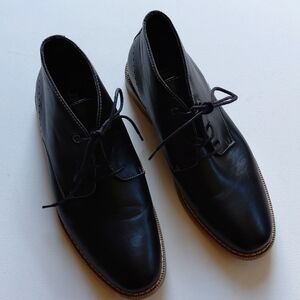 JF J. FERRAR Men's Black Leather Memory Foam Chukka  Boot - 9.5M